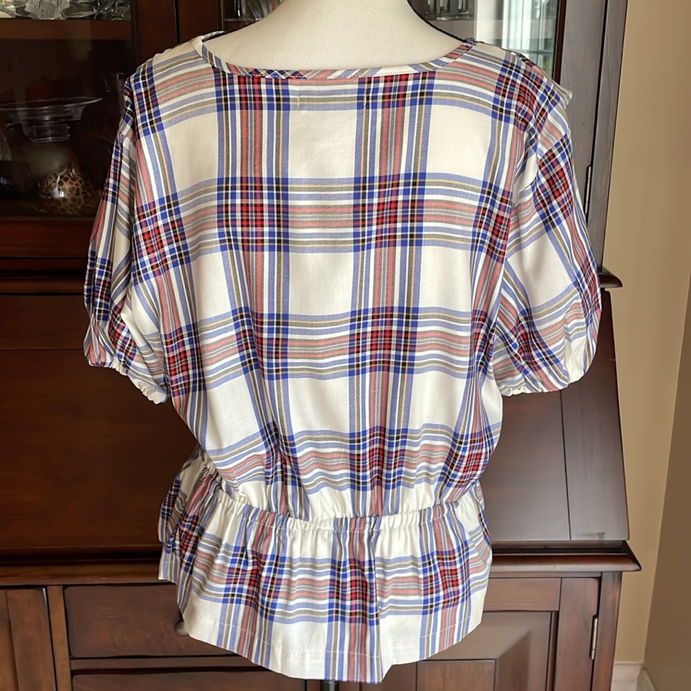 NWT Free Assembly Plaid Ruffle Top L - Picture 9 of 13